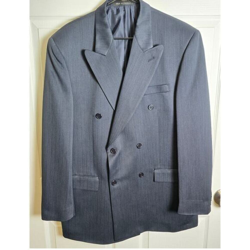 Mazzoni Blazer Jacket Men's‎ 42L Navy Polyester